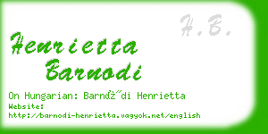 henrietta barnodi business card